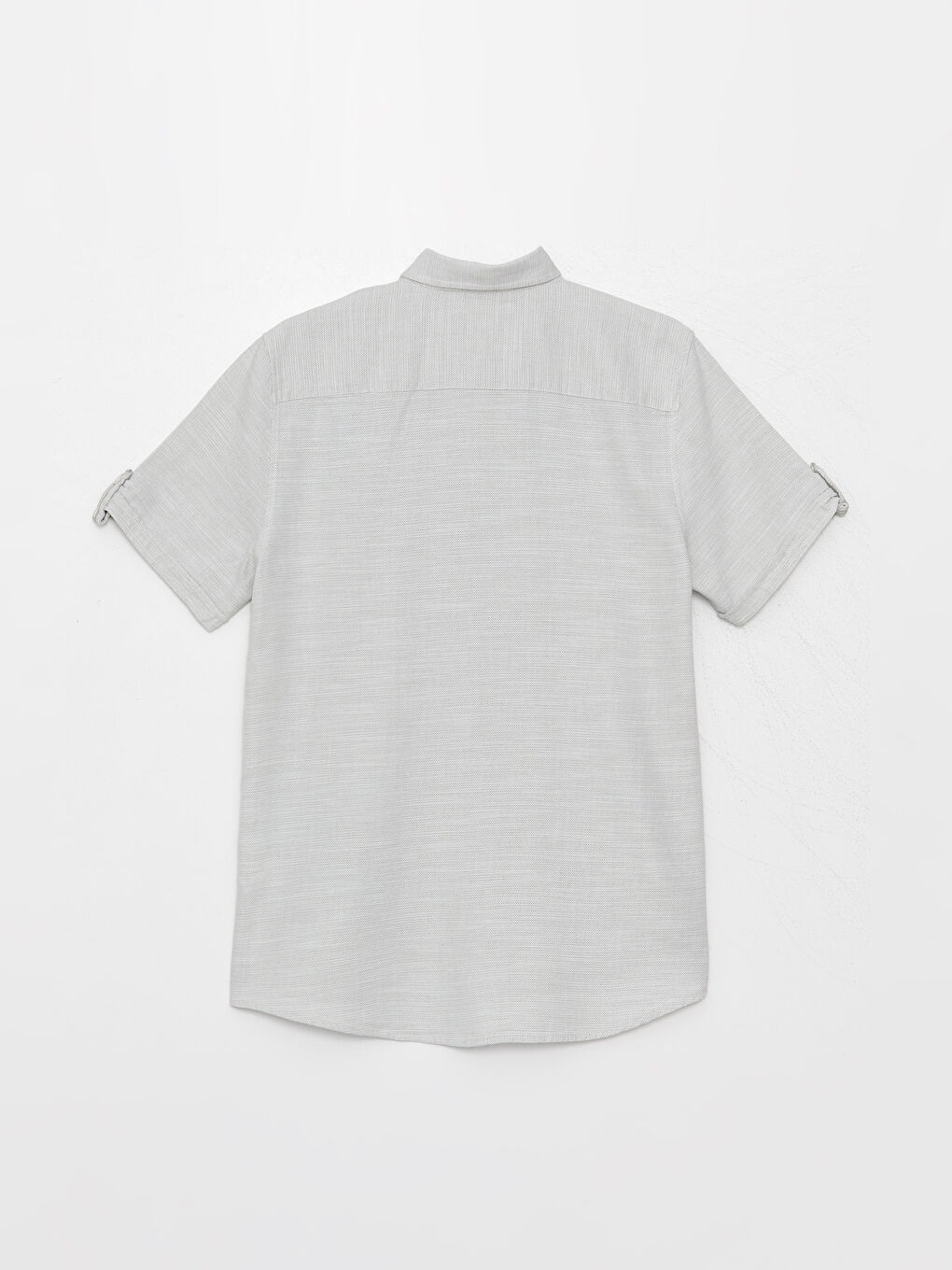 ерлерге арналған добби матасынан жасалған тар пішімді қысқа жеңді жейде-6