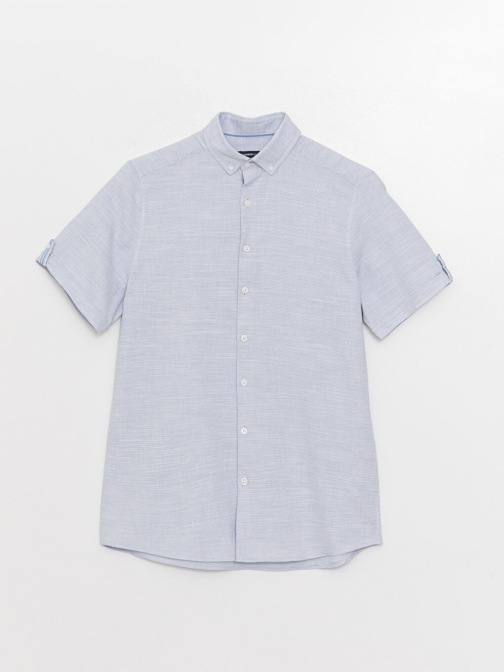 Mavi Slim Fit Kısa Kollu Armürlü Erkek Gömlek-5