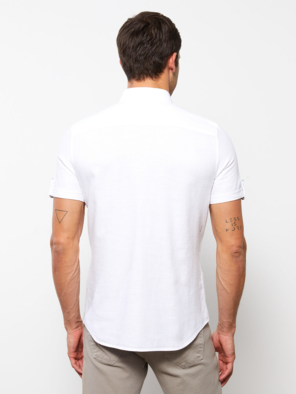 Slim Fit Short Sleeve Dobby Men's Shirt-4