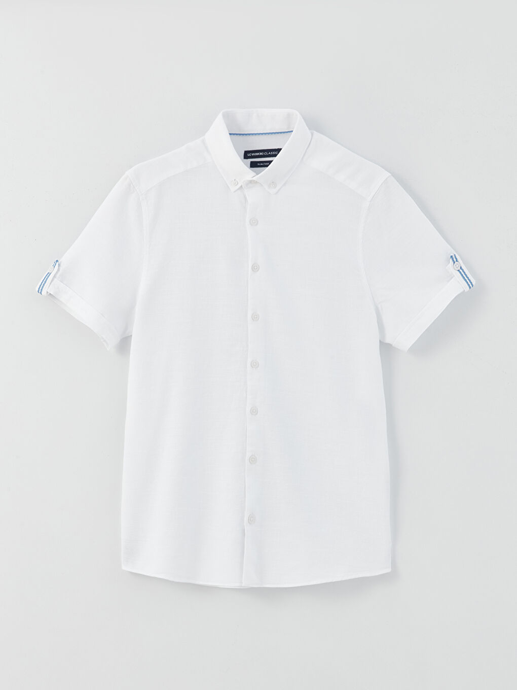 Slim Fit Short Sleeve Dobby Men's Shirt-5