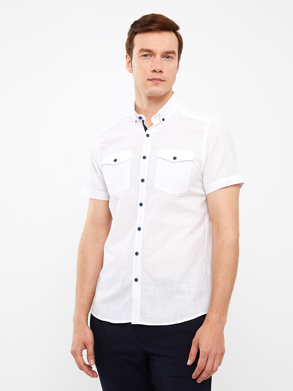 Slim Fit Short Sleeve Men's Shirt-1
