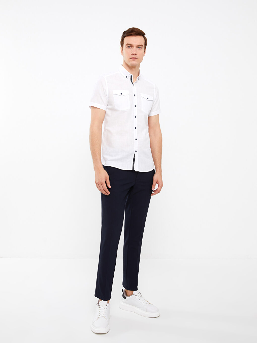 Slim Fit Short Sleeve Men's Shirt-2