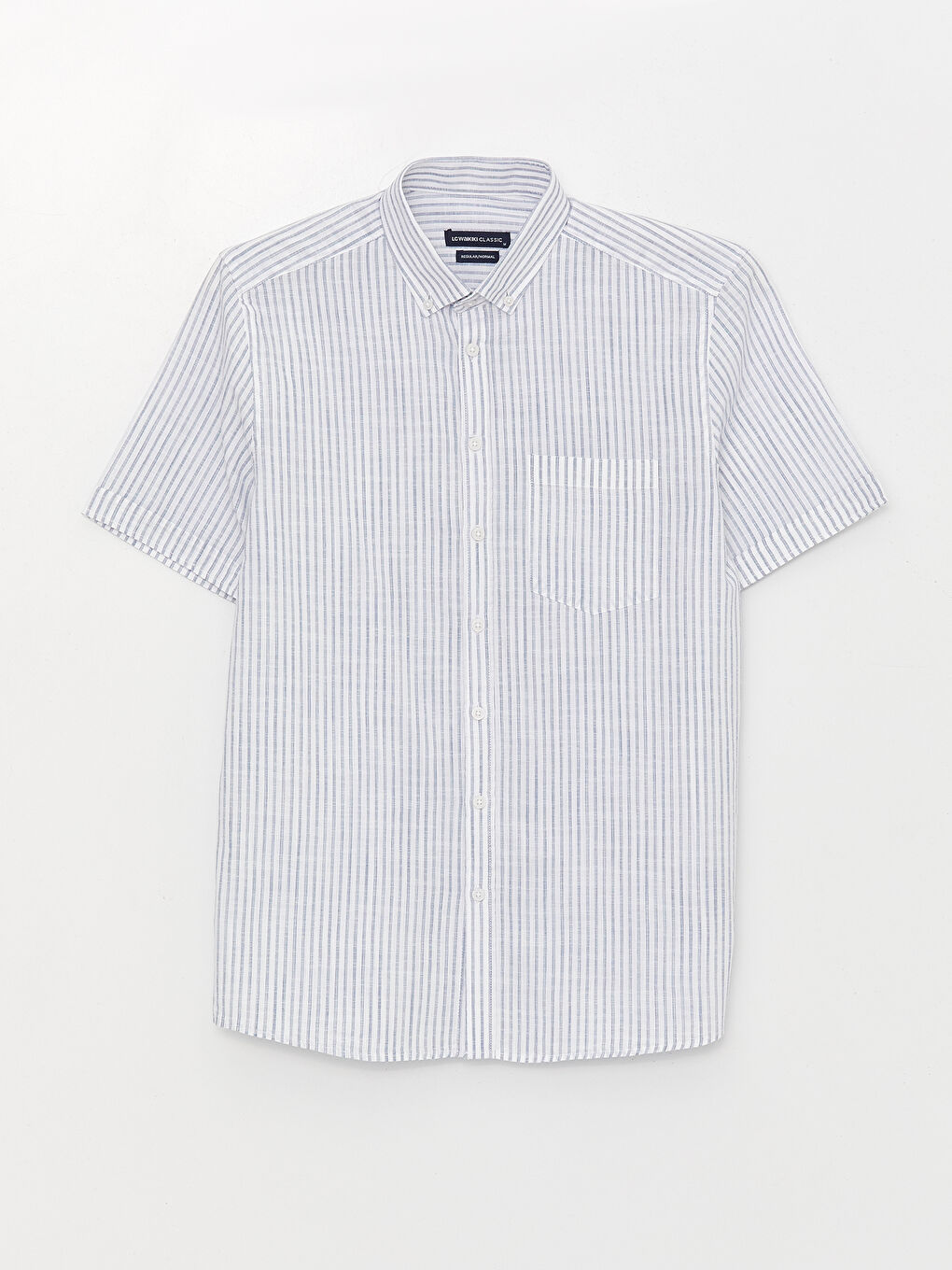 Mavi Regular Fit Kısa Kollu Çizgili Poplin Erkek Gömlek-5