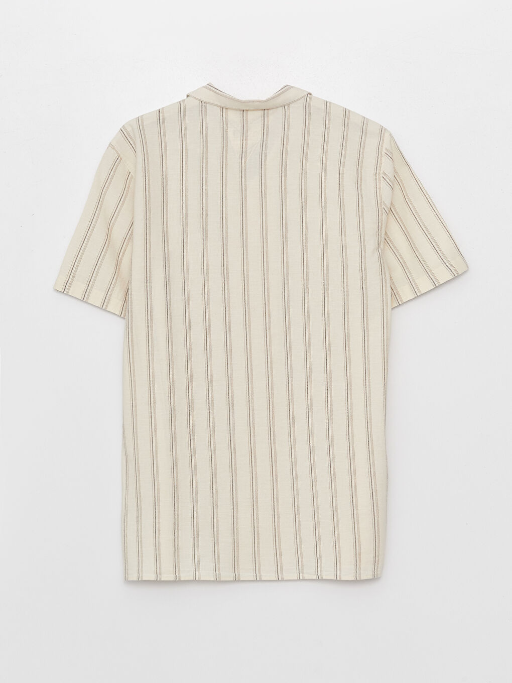 Regular Fit Short Sleeve Linen Blend Men's Shirt-7