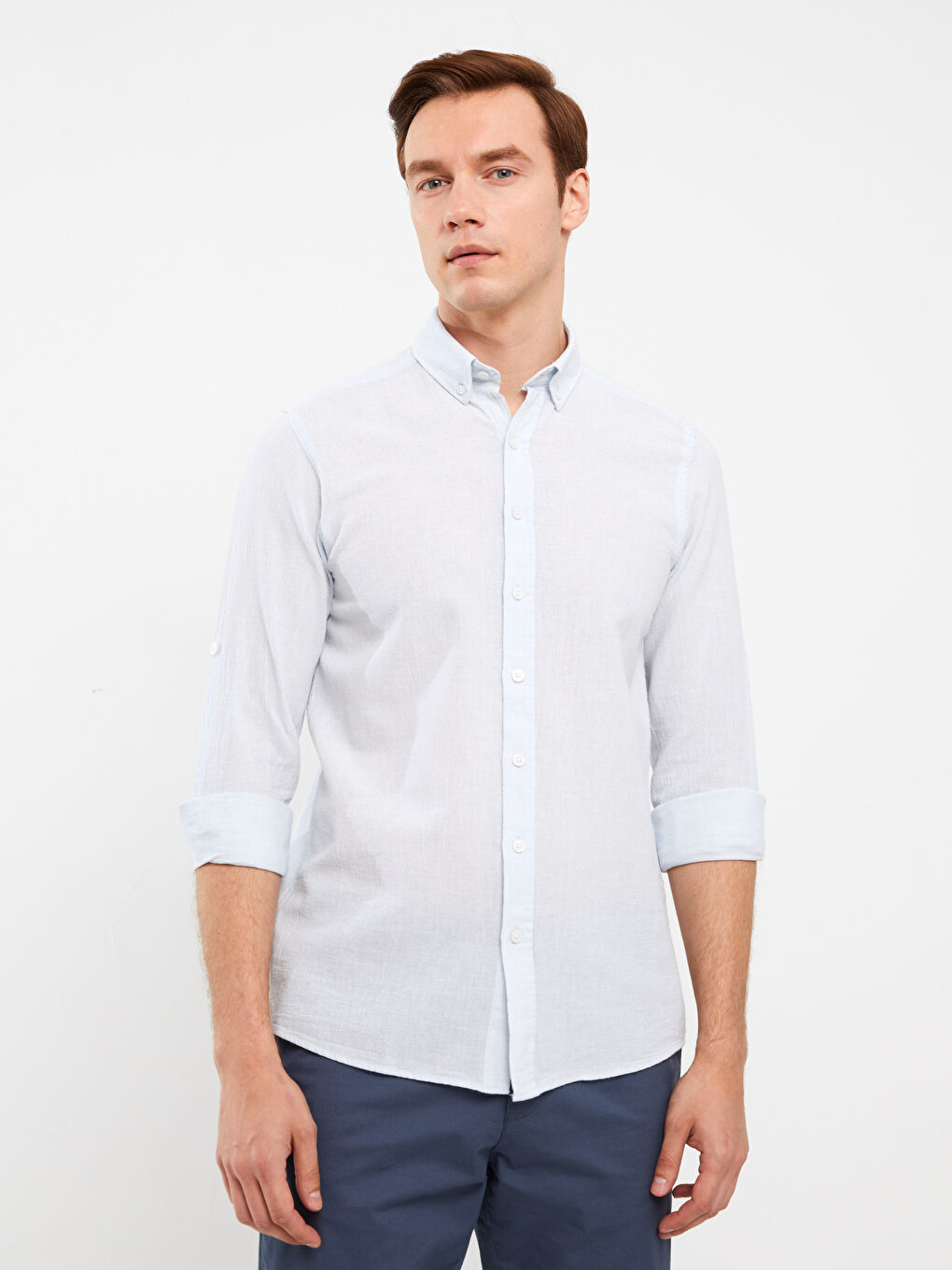 SOUTHBLUE Regular Fit Long Sleeve Linen Blend Men's Shirt -S3FD02Z8-G9Y