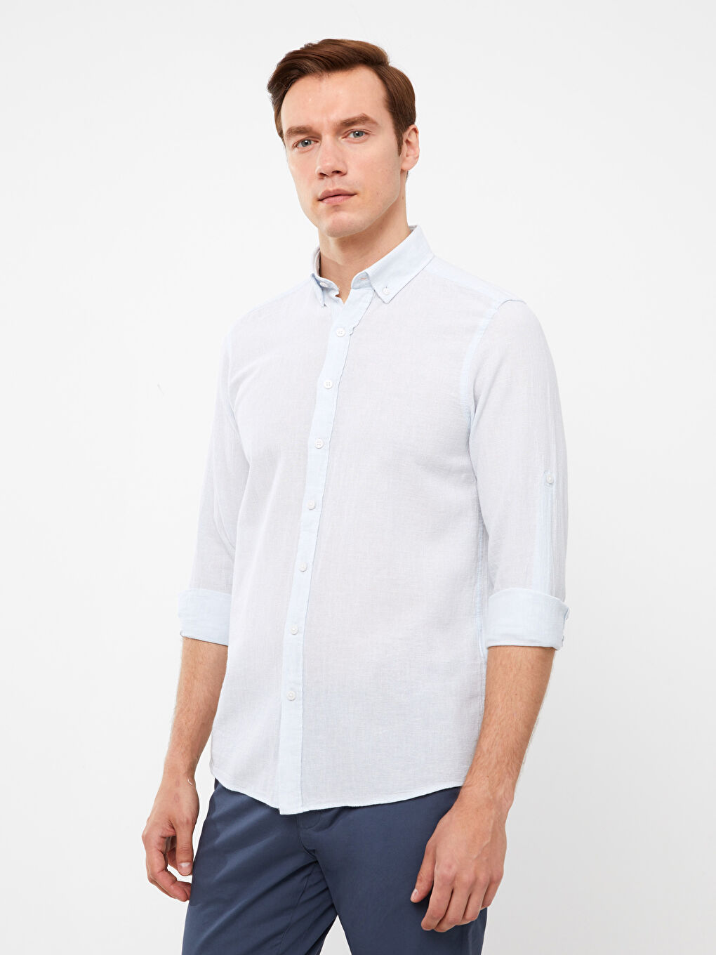 SOUTHBLUE Regular Fit Long Sleeve Linen Blend Men's Shirt -S3FD02Z8-G9Y