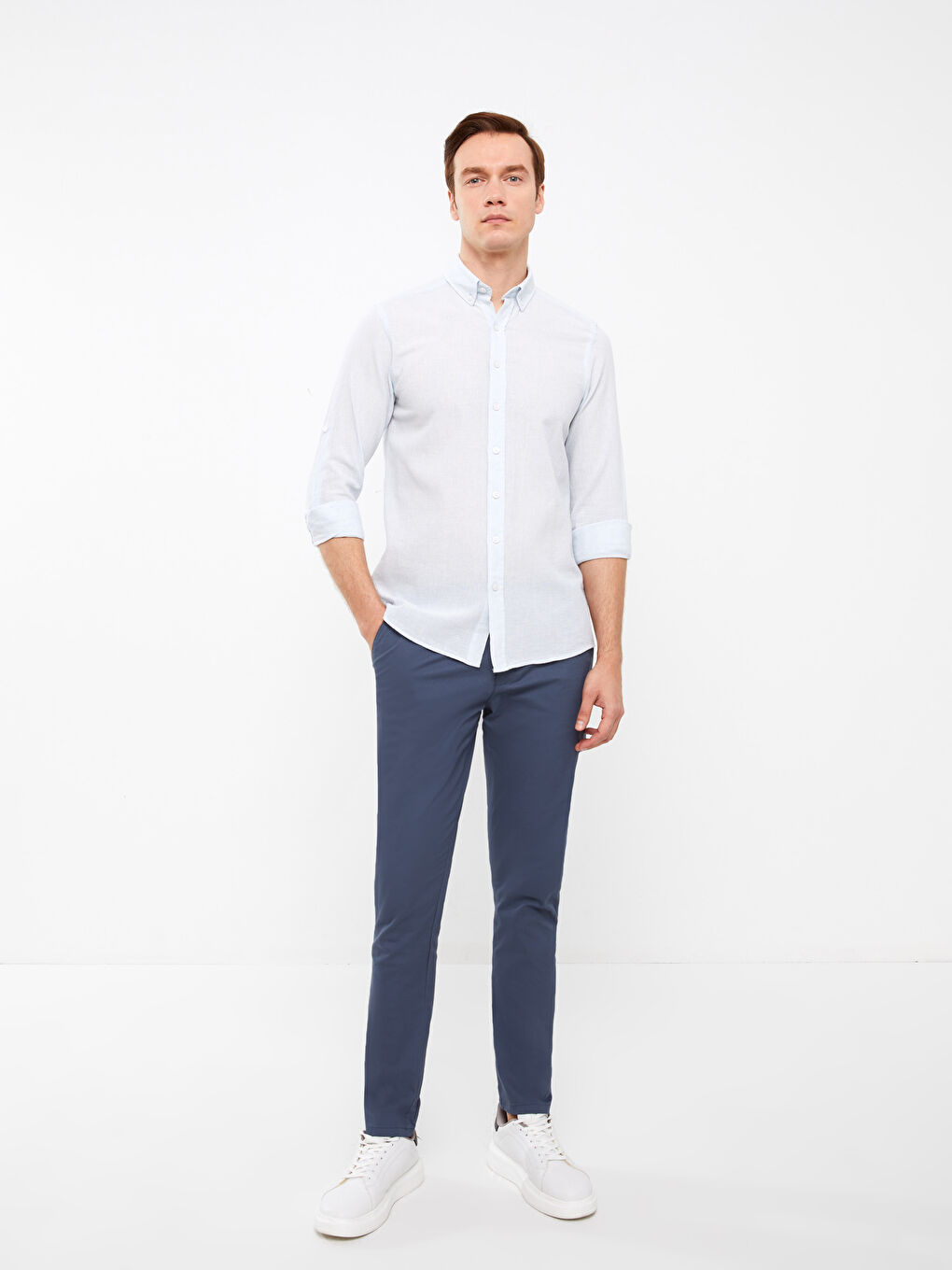 SOUTHBLUE Regular Fit Long Sleeve Linen Blend Men's Shirt -S3FD02Z8-G9Y