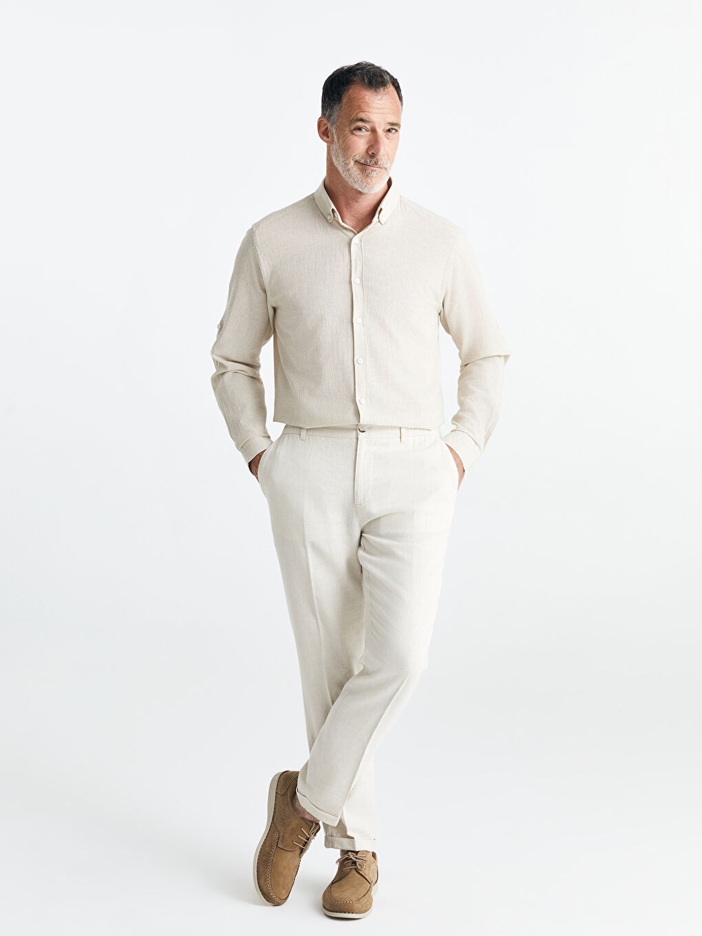 SOUTHBLUE Regular Fit Long Sleeve Linen Blend Men's Shirt -S3FD02Z8-R9J