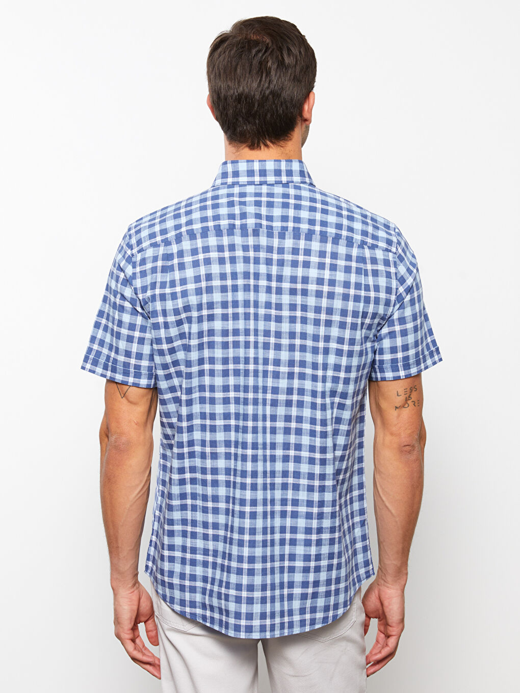 LCWAIKIKI Classic Regular Fit Short Sleeve Plaid Poplin Men's Shirt -S3FD04Z8-LN6