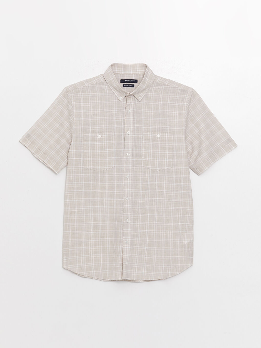 Chemise Pour Hommes À Manches Courtes En Popeline Écossaise Coupe Régulière-5