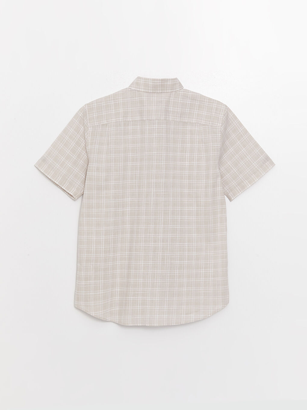 Chemise Pour Hommes À Manches Courtes En Popeline Écossaise Coupe Régulière-6