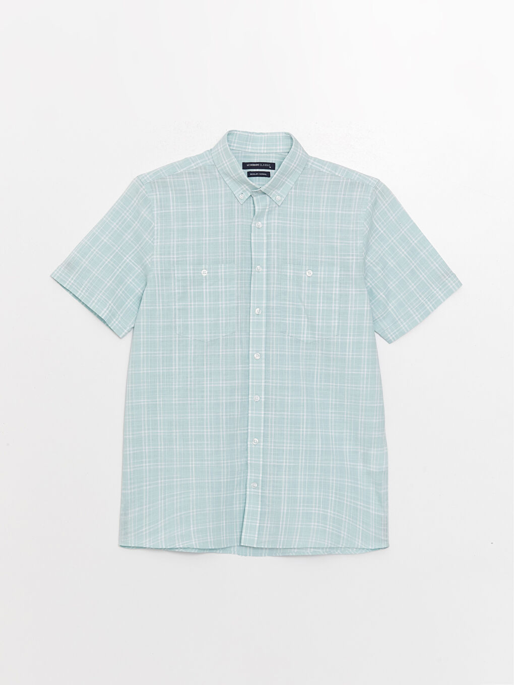 Chemise Pour Hommes À Manches Courtes En Popeline Écossaise Coupe Régulière-5