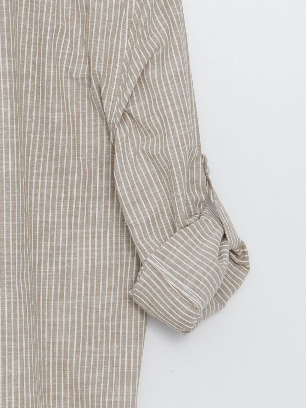 Regular Fit Long Sleeve Striped Linen Blend Men's Shirt-7