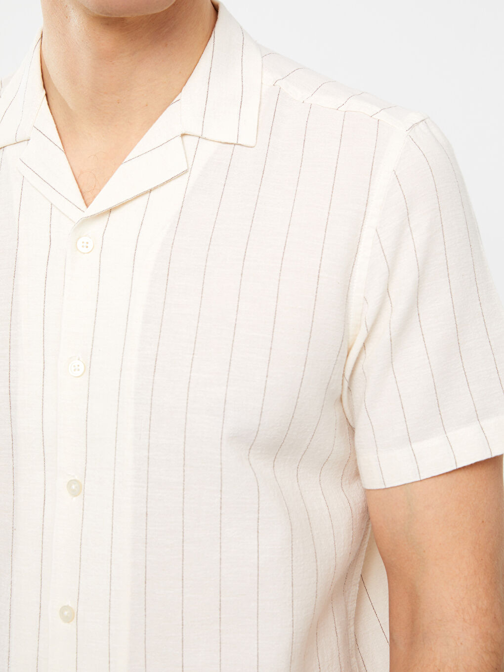 Regular Fit Short Sleeve Linen Blend Men's Shirt -S3FD11Z8-LFC