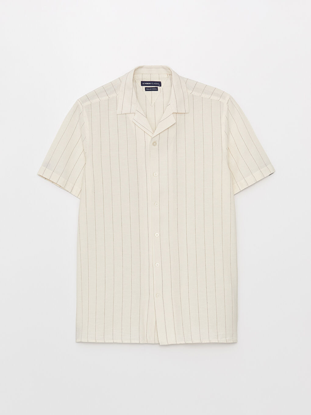 Regular Fit Short Sleeve Linen Blend Men's Shirt -S3FD11Z8-LFC
