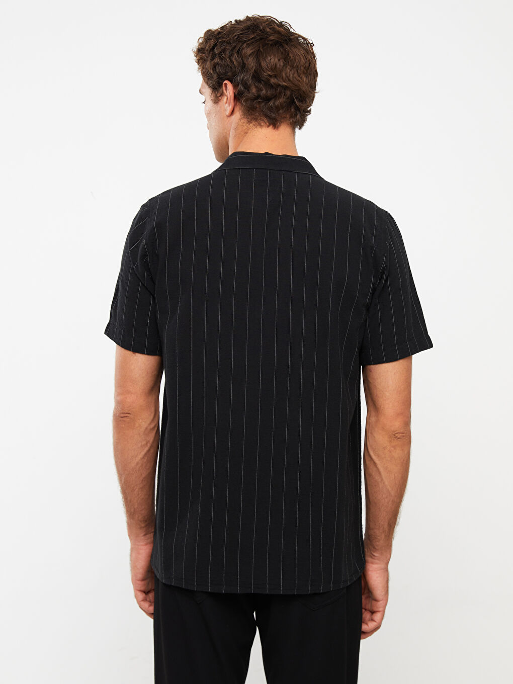 Regular Fit Short Sleeve Linen Blend Men's Shirt-4