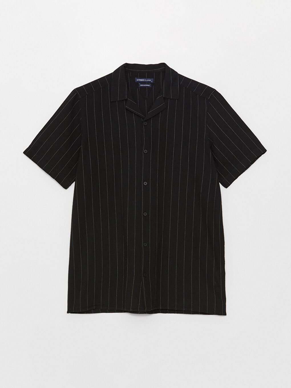 Regular Fit Short Sleeve Linen Blend Men's Shirt-5