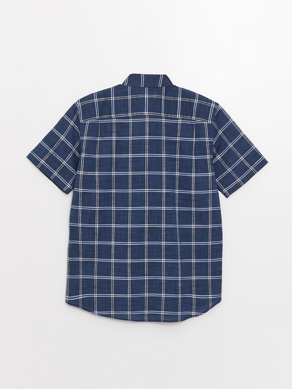 İndigo Regular Fit Kısa Kollu Ekose Poplin Erkek Gömlek-6