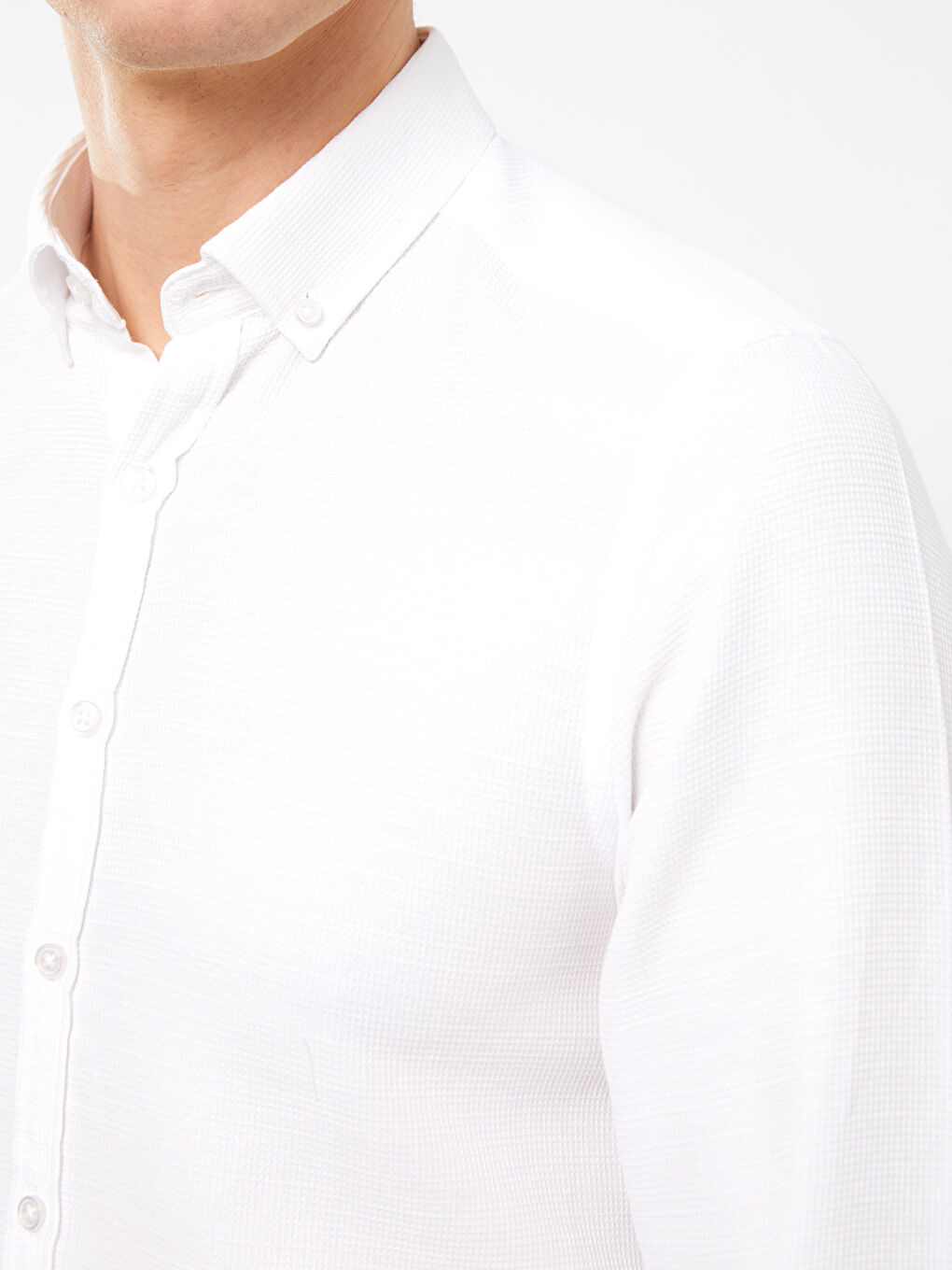 Muška košulja dugih rukava slim fit od dobby tkanine -S3FD15Z8-Q6K