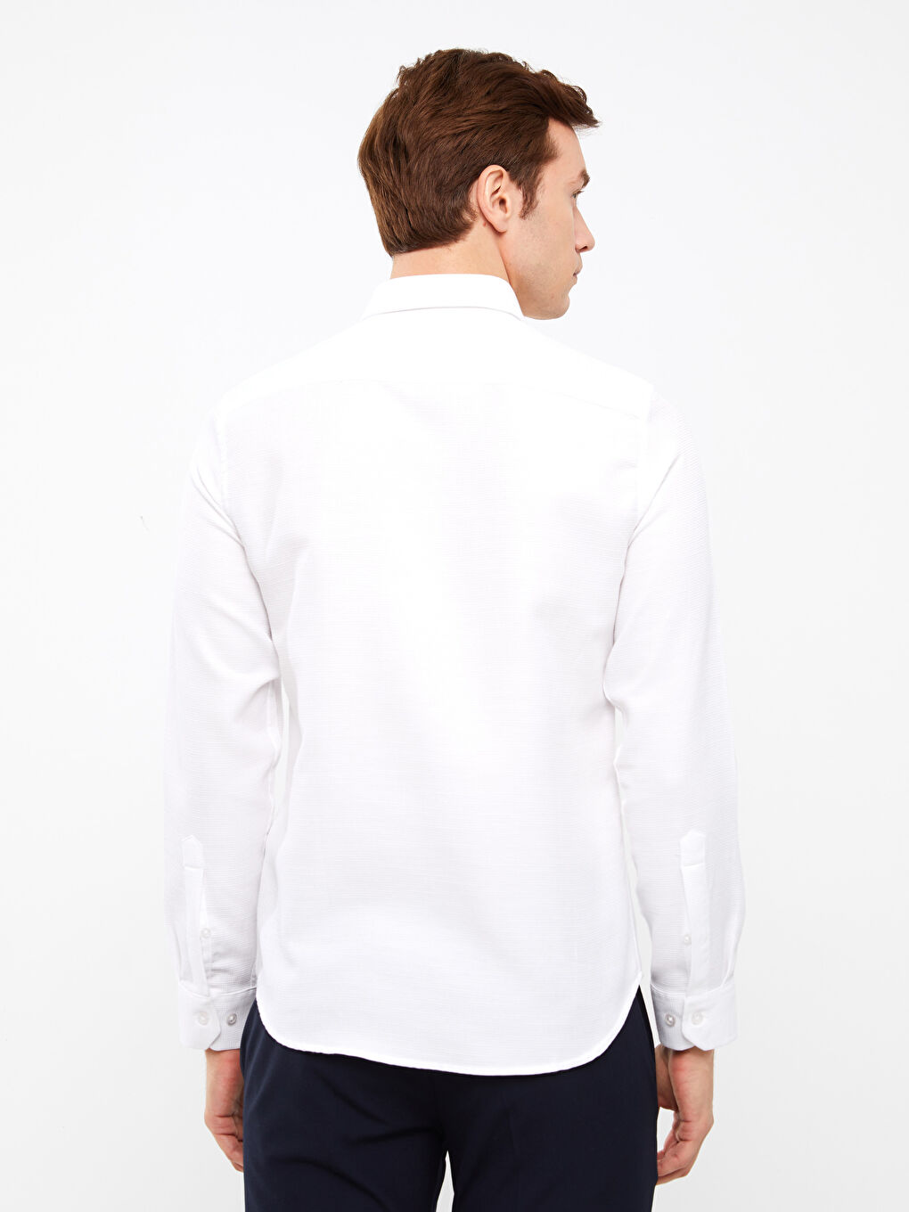 Muška košulja dugih rukava slim fit od dobby tkanine -S3FD15Z8-Q6K