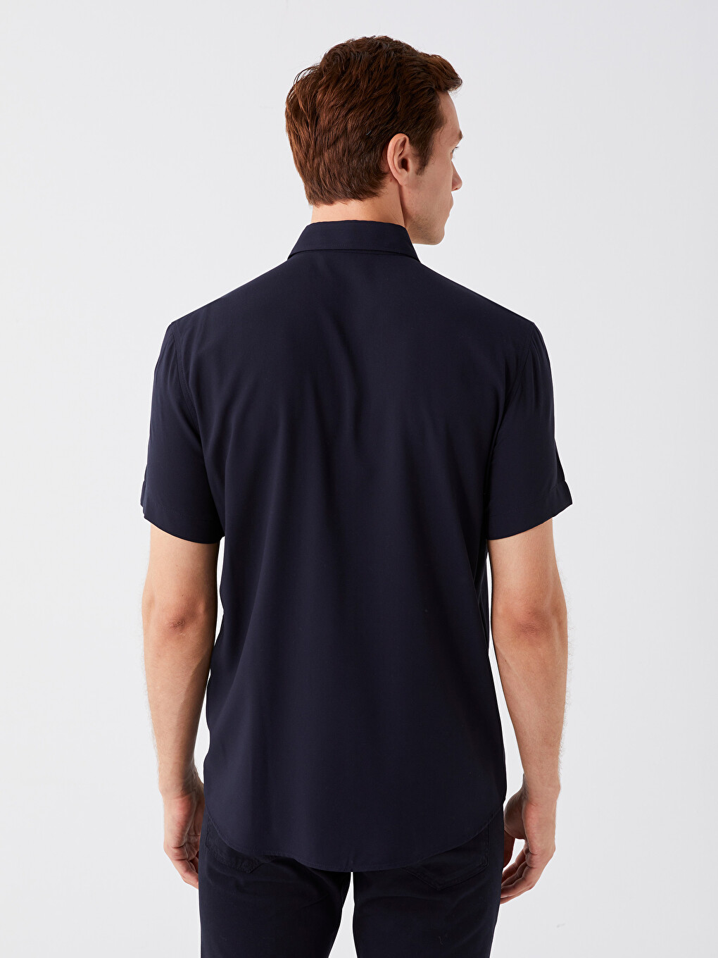 Chemise Pour Hommes À Manches Courtes En Viscose Coupe Régulière-4