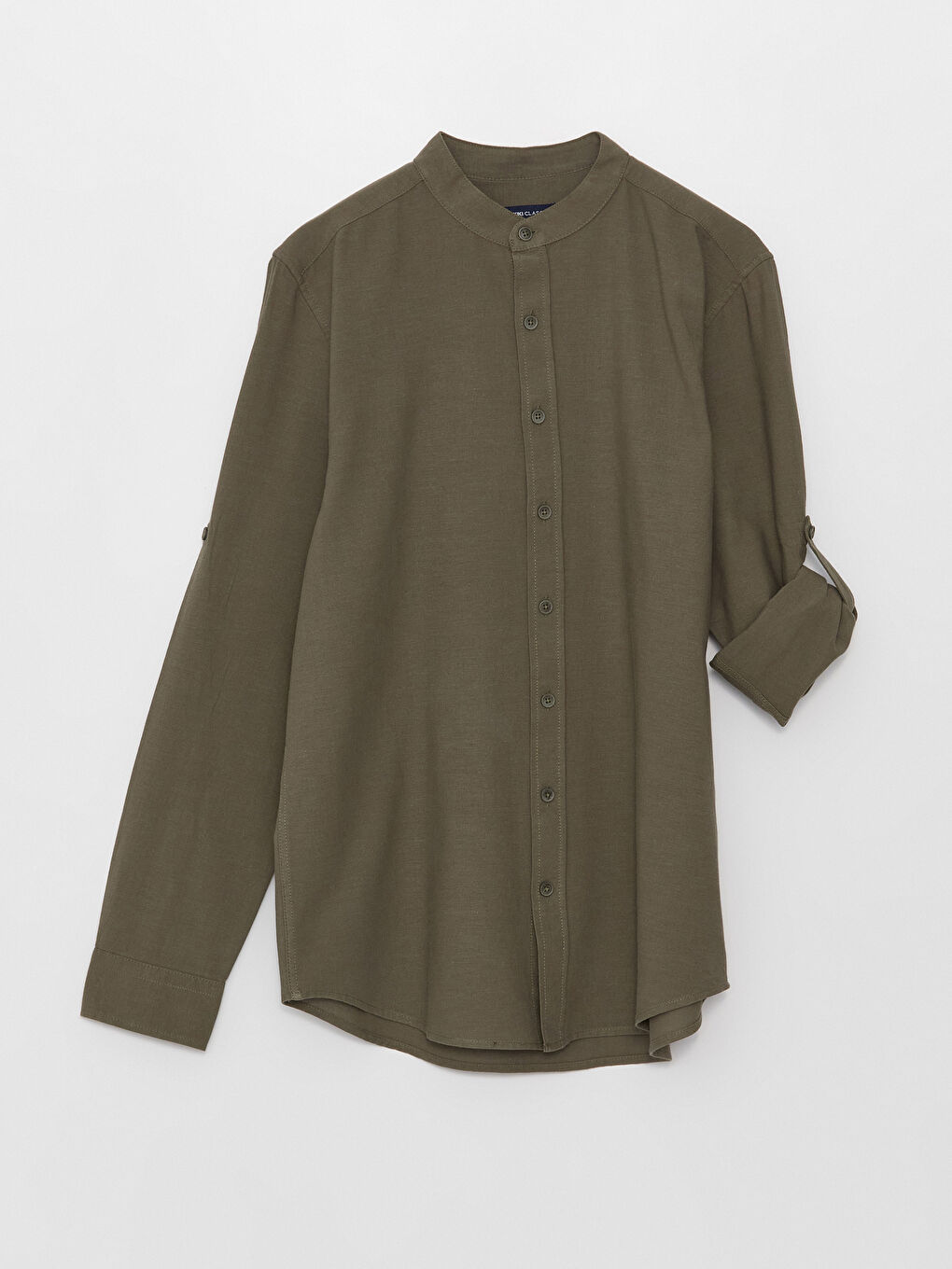 قميص رجالي كم طويل بقماش دوبي بقصة عادية-6