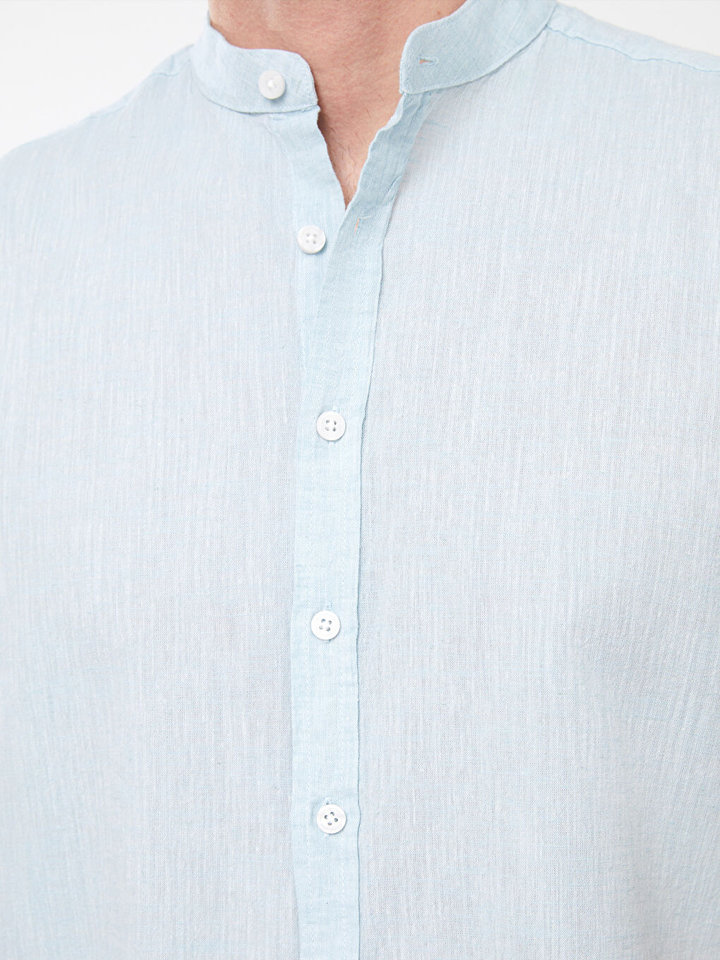 Ерлерге арналған зығыр қоспасы қысқа жең стандартты пішім жейде-3