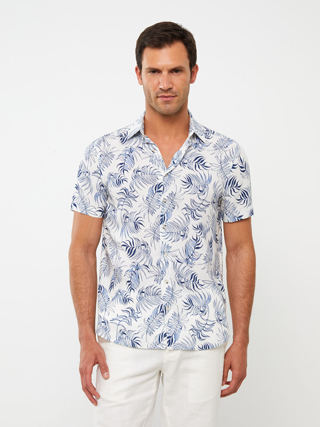 Regular Fit Short Sleeve Patterned Men's Shirt