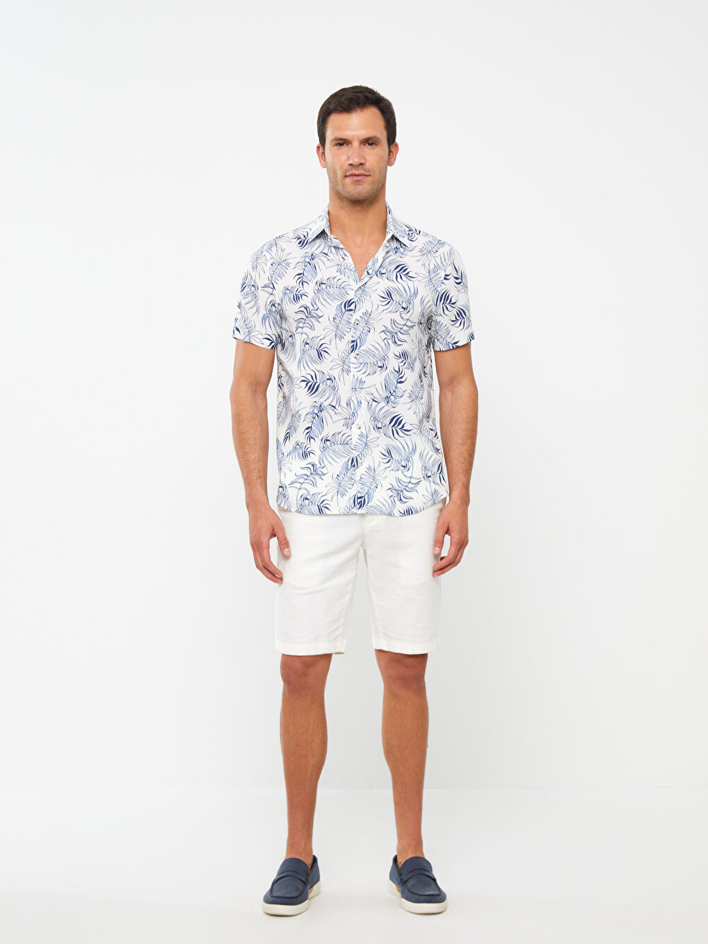Regular Fit Short Sleeve Patterned Men's Shirt-2