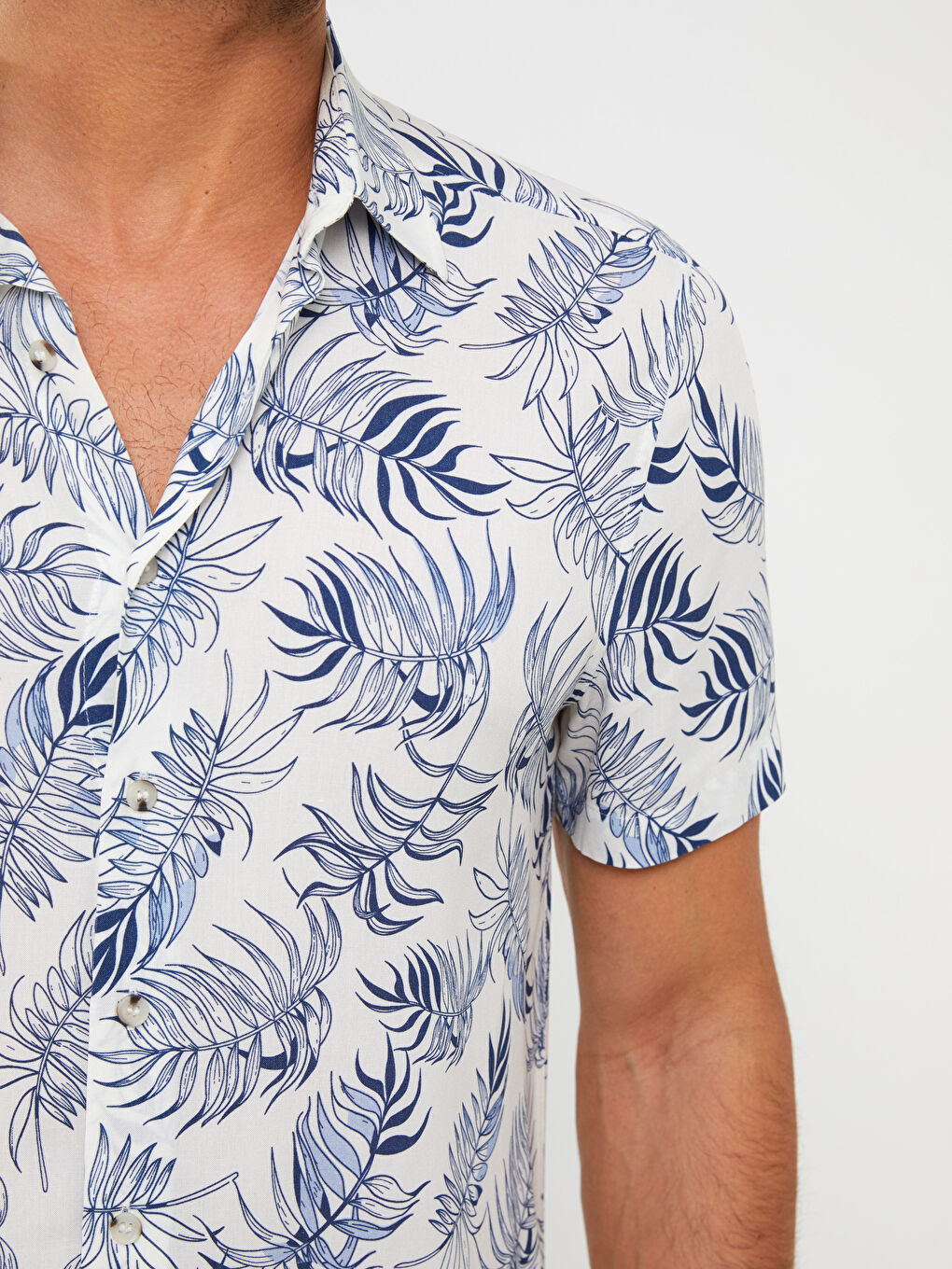 Regular Fit Short Sleeve Patterned Men's Shirt-3