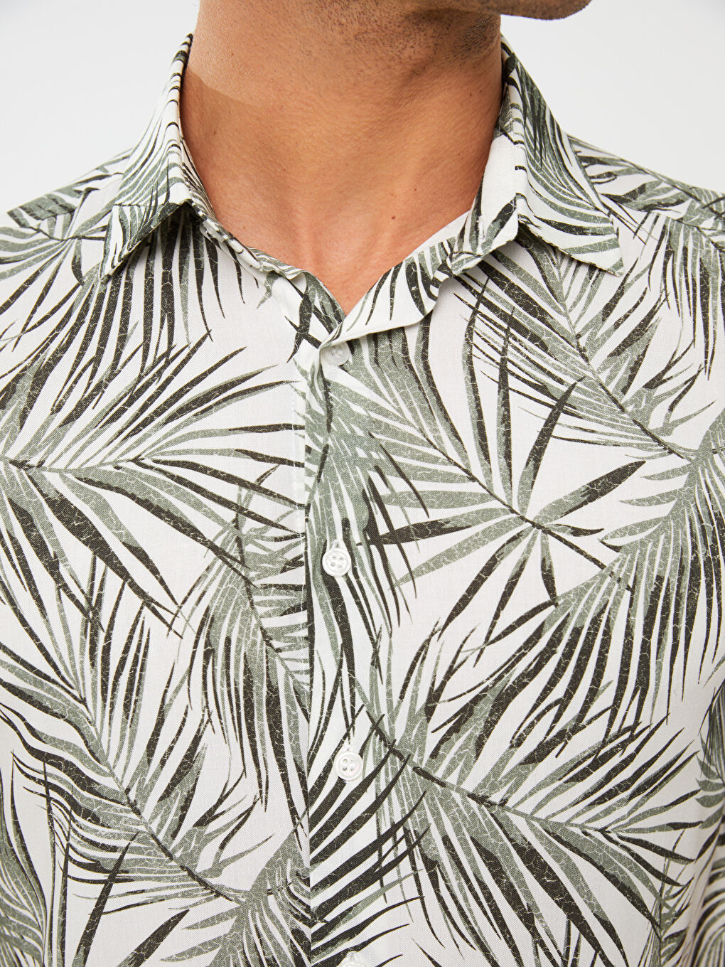 Chemise pour Hommes à Manches Courtes À Motifs en Viscose Coupe Régulière-3