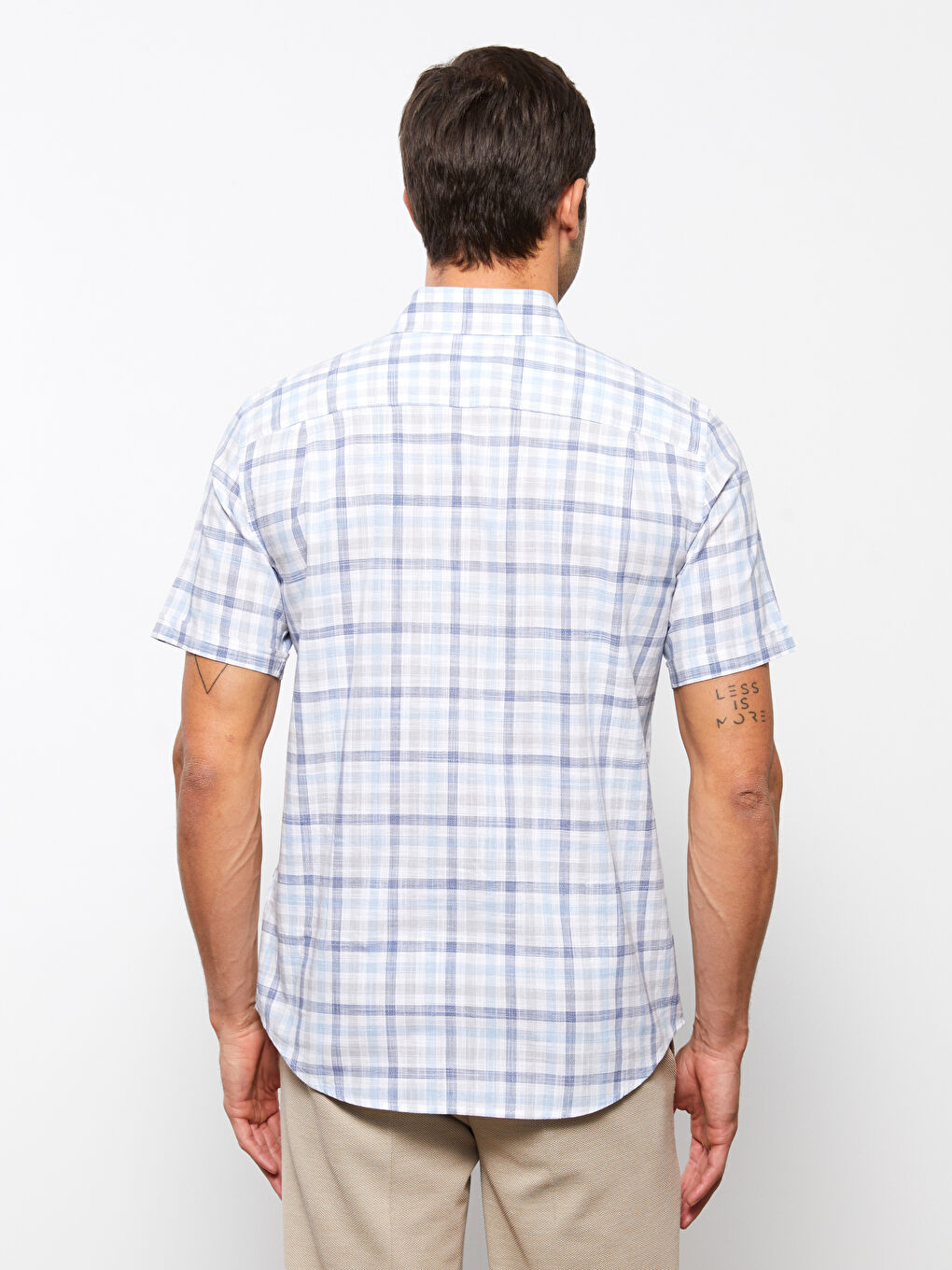 Chemise Écossais à Manches Courtes pour Hommes Ajustée Régulière-4