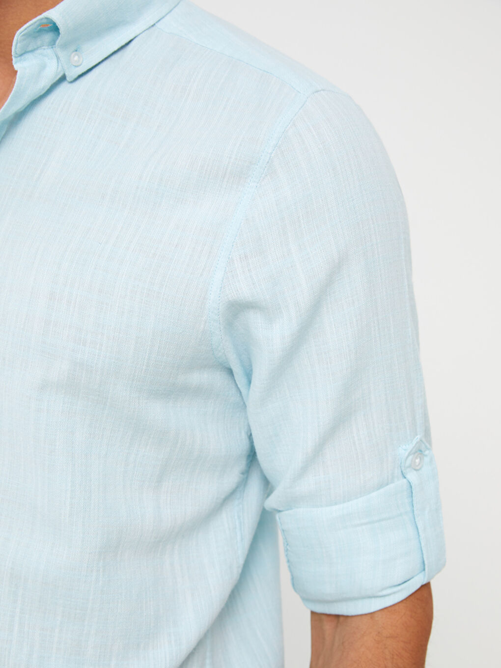 Chemise pour Hommes en Mélange de Lin à Manches Longues Coupe Régulière-3