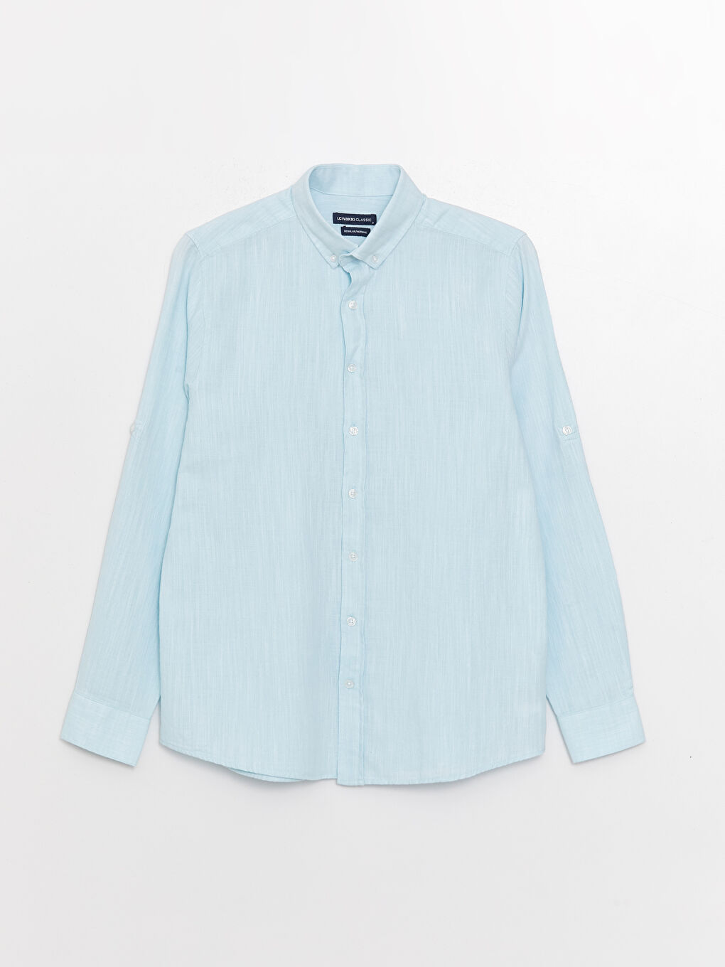 Chemise pour Hommes en Mélange de Lin à Manches Longues Coupe Régulière-5