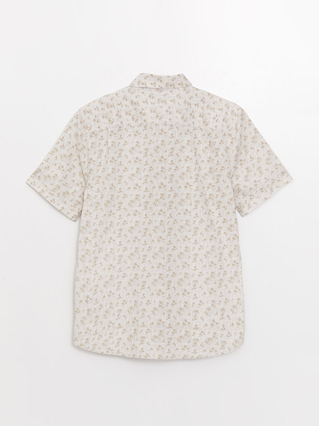 قميص بوبلين منقوش كم قصير بقصة عادية للرجال-6