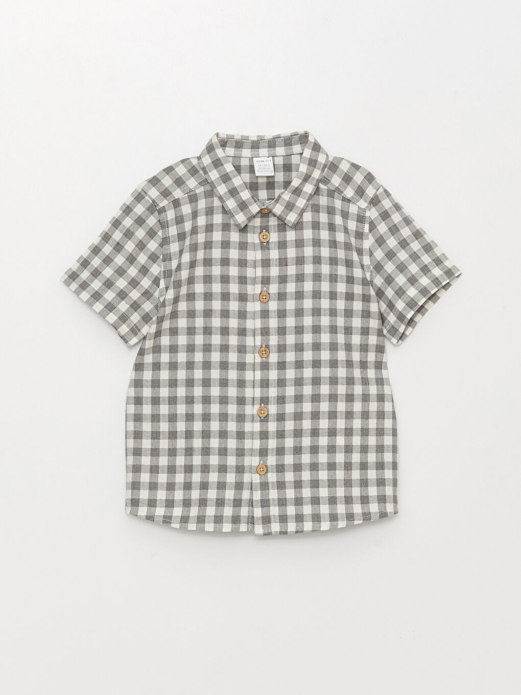 طقم قميص كاروهات كم قصير وبنطلون ولد رضيع - عبوة من قطعتين-1