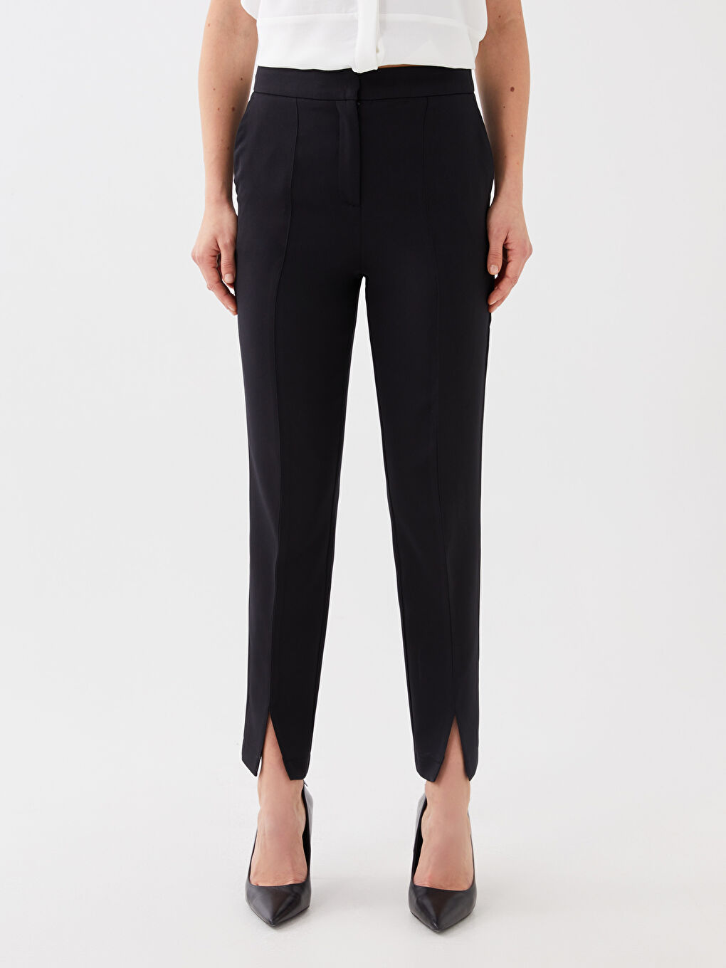 Брюки стандартного кроя с карманами для женщин-4