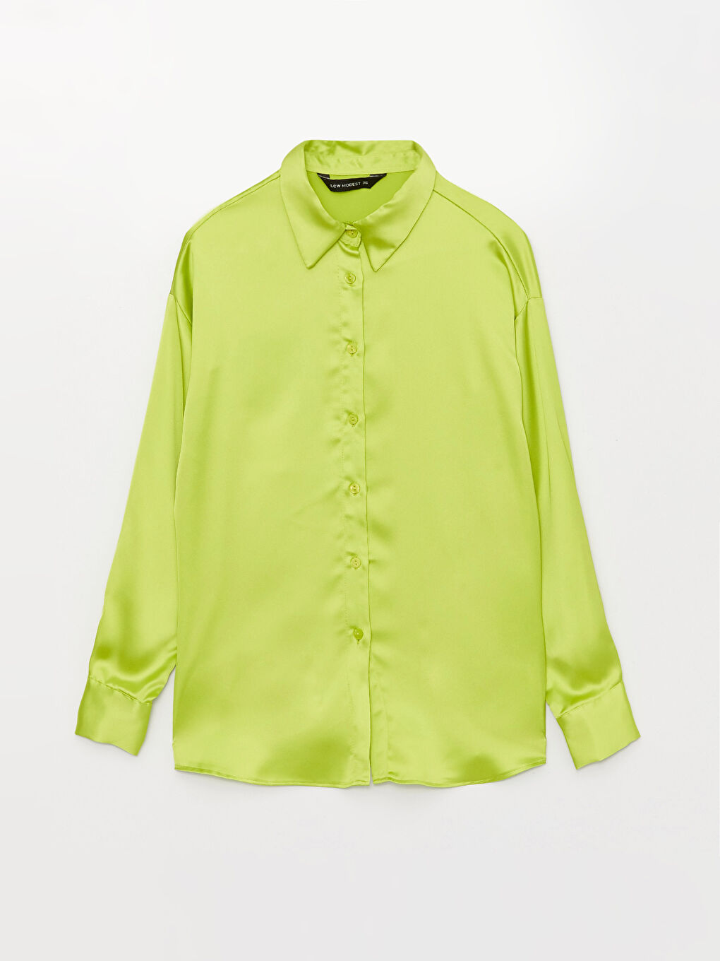 Plain Long Sleeve Satin Women's Shirt-5