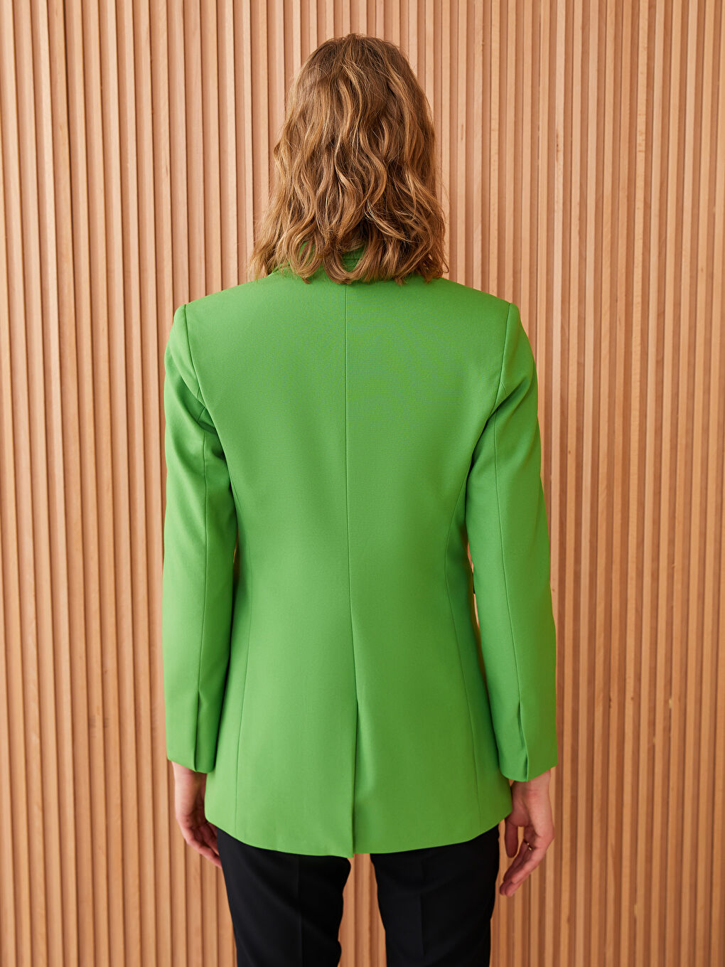 LCW Modest Yeşil Düz Uzun Kollu Kadın Blazer Ceket - 4
