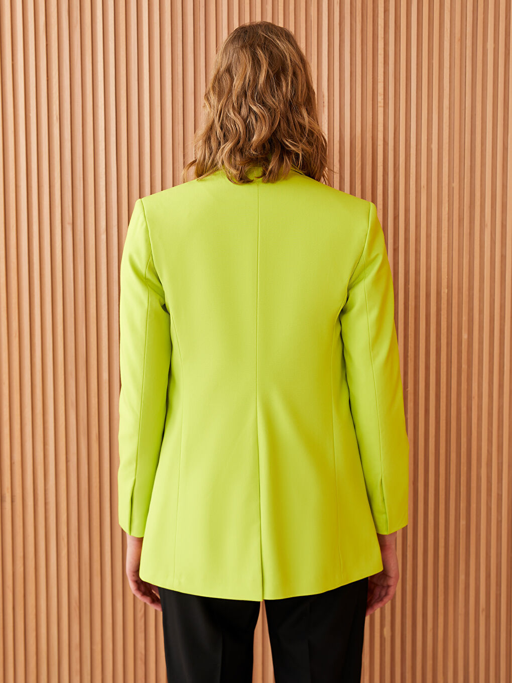 Однотонный пиджак с длинным рукавом для женщин-4