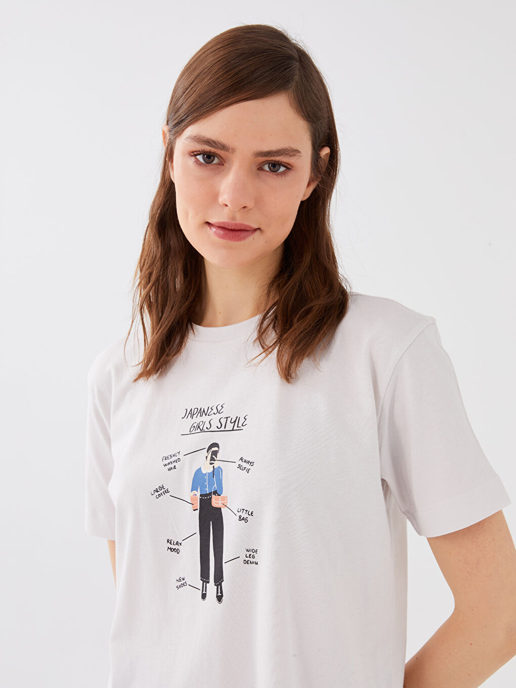 Crew Neck Printed Short Sleeve Women's Tunic-2