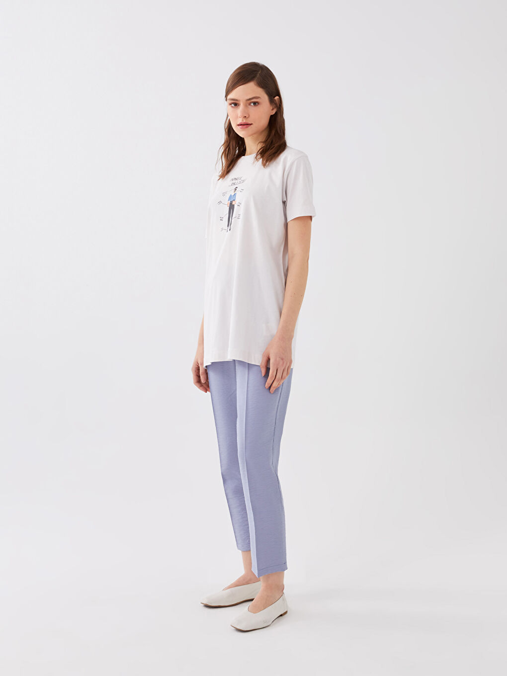 Crew Neck Printed Short Sleeve Women's Tunic-3