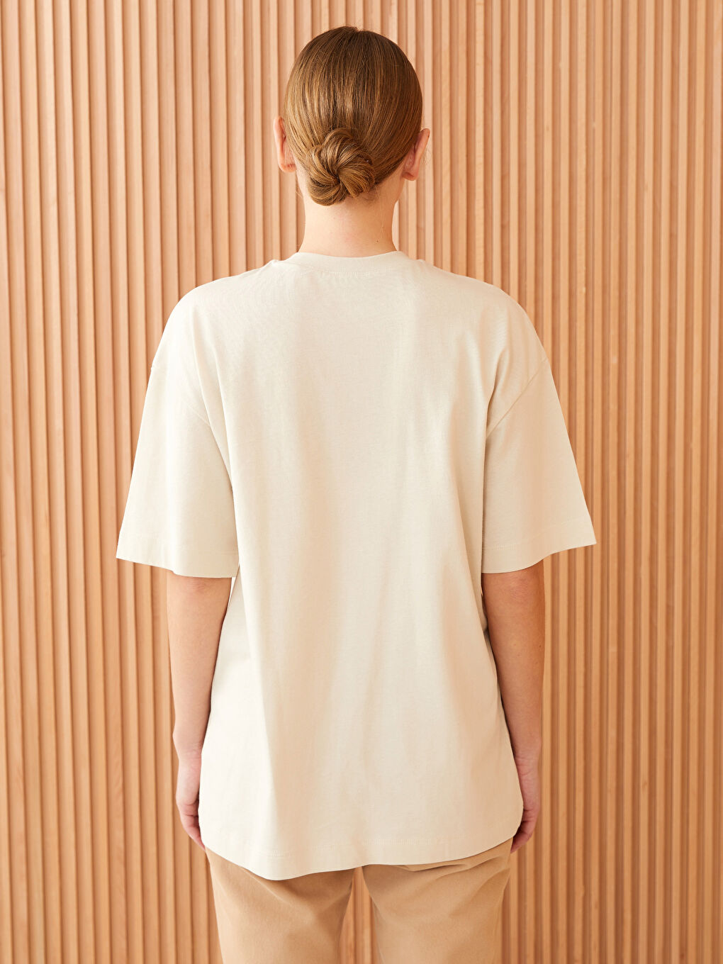 Туника с круглым вырезом, с принтом, короткий рукав, оверсайз, для женщин-4