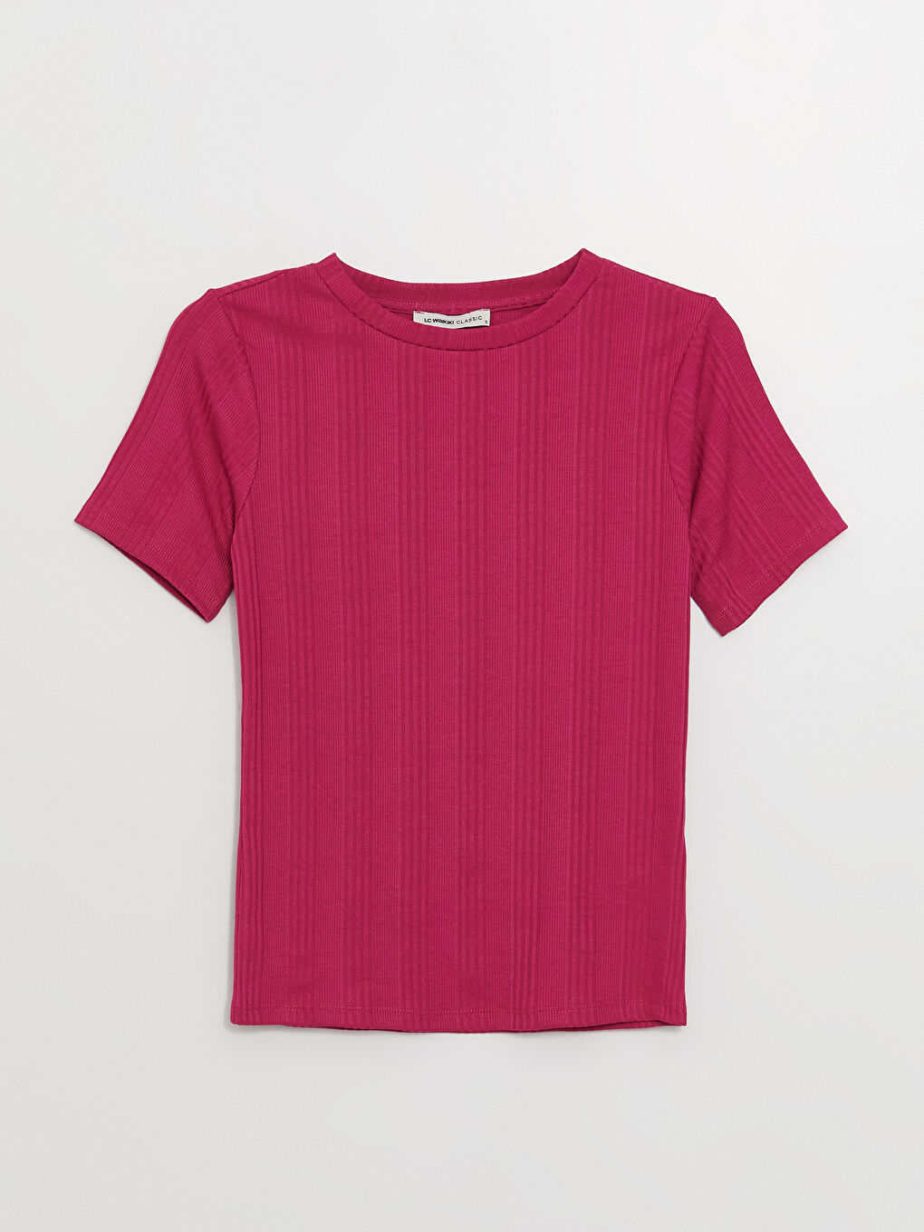 LCWAIKIKI Classic Crew Neck Self-Patterned Short Sleeve Women's T-Shirt -S3FD80Z8-GZN