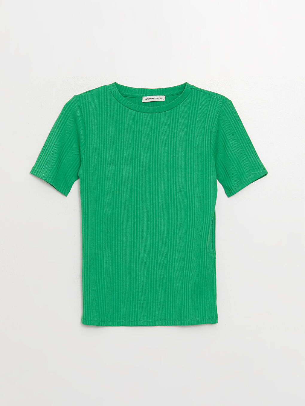 LCWAIKIKI Classic Crew Neck Self-Patterned Short Sleeve Women's T-Shirt -S3FD80Z8-R14