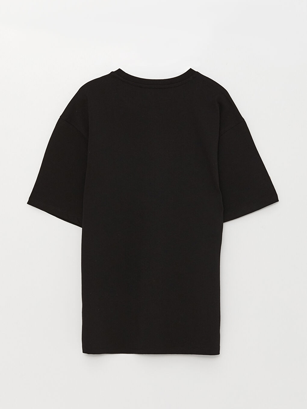 Siyah Bisiklet Yaka Kısa Kollu Baskılı Penye Erkek Tişört-6