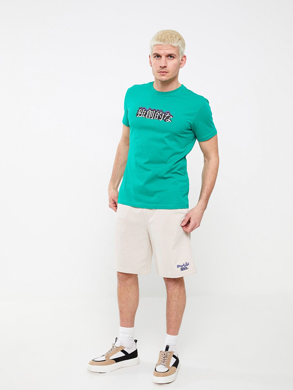Crew Neck Short Sleeve Printed Combed Cotton Men's T-shirt-2