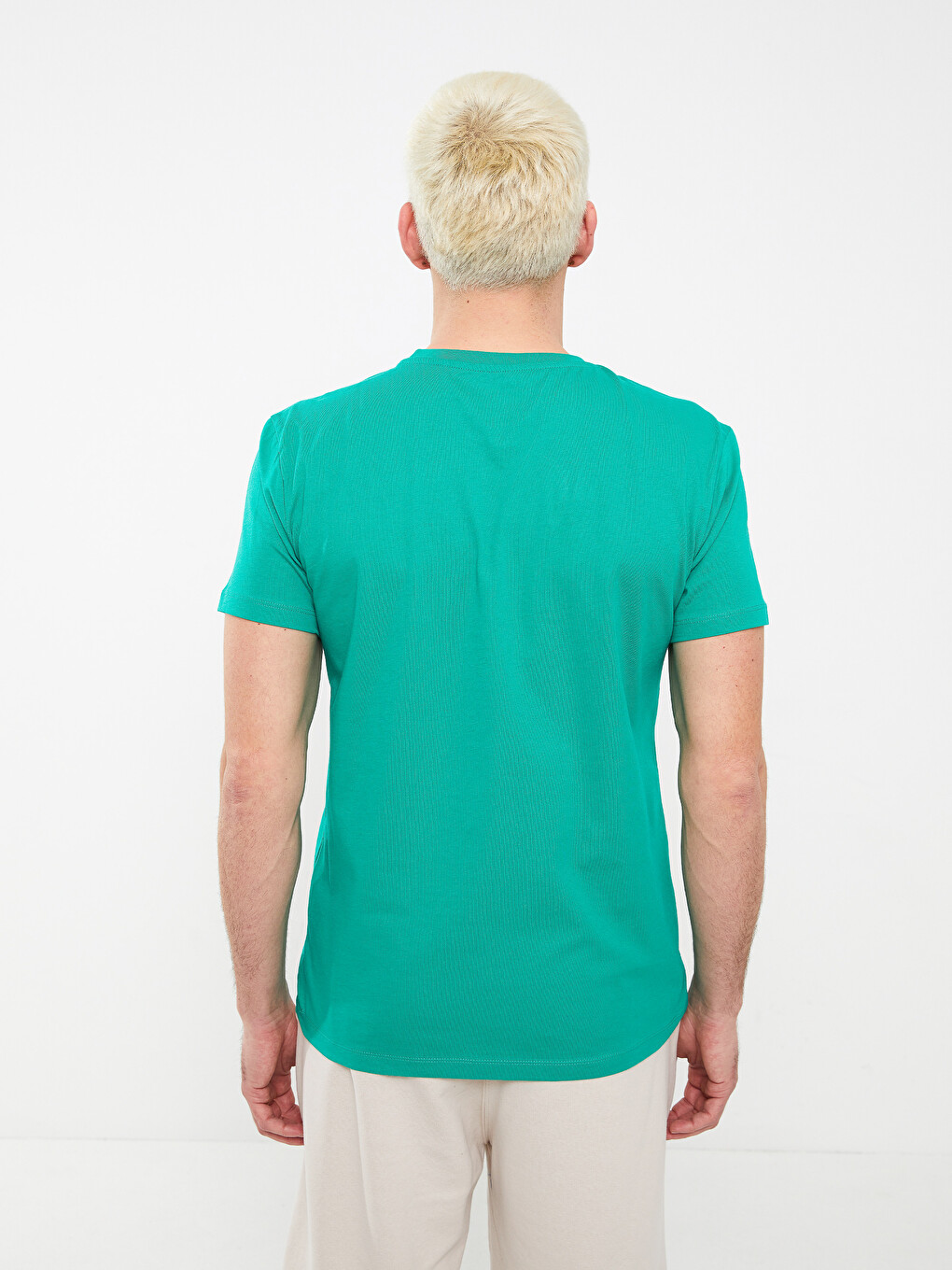 Crew Neck Short Sleeve Printed Combed Cotton Men's T-shirt-4