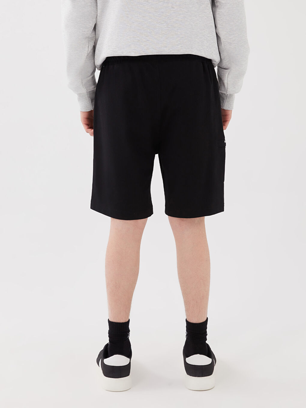 Siyah Standart Kalıp Erkek Şort-4