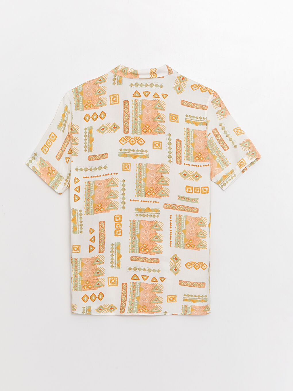 Regular Fit Short Sleeve Patterned Viscose Men's Shirt-6